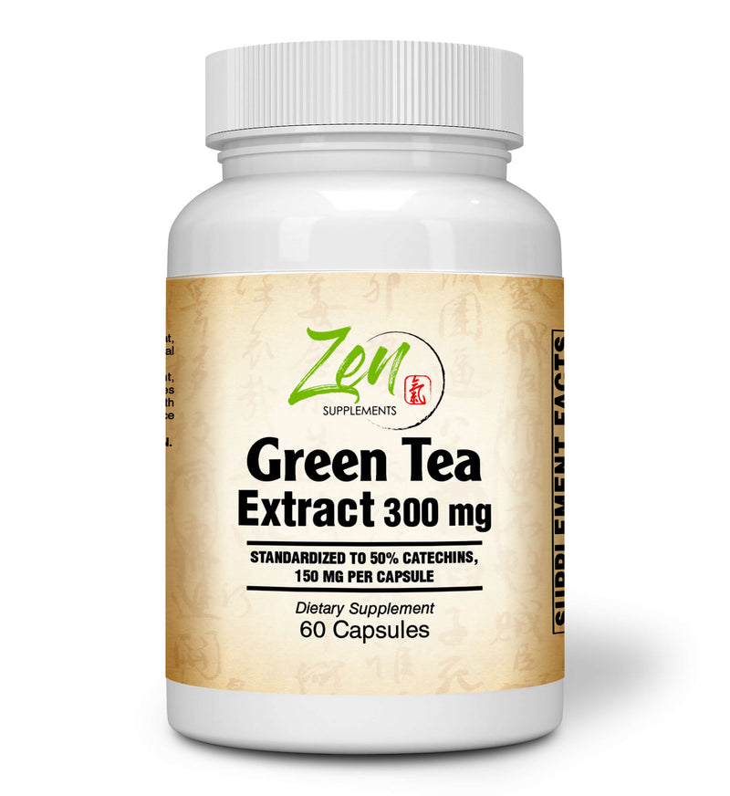 Zen Supplements - Green Tea Extract 300 Mg Supplement for Healthy Weight Support & Supports Healthy Heart, Metabolism & Energy with Antioxidants & Polyphenols 60-Caps