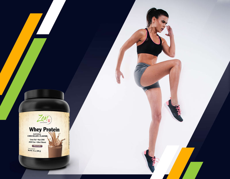 Zen Supplements - Organic Grass Fed Whey Protein 19g Per Serving Keto Friendly - Chocolate 12 Oz-Powder