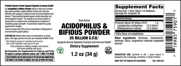 MicroBio Flora - Acidophilus & Bifidus Powder 1.2 oz Count