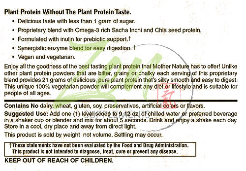 Plant Protein-Chocolate 510G 1.1LB -Powder - 23 Grams of Protein Per Serving -Vegan, Low Net Carbs, Non Dairy, Gluten Free, Lactose Free, No Sugar Added, Soy Free, Kosher, Non-GMO