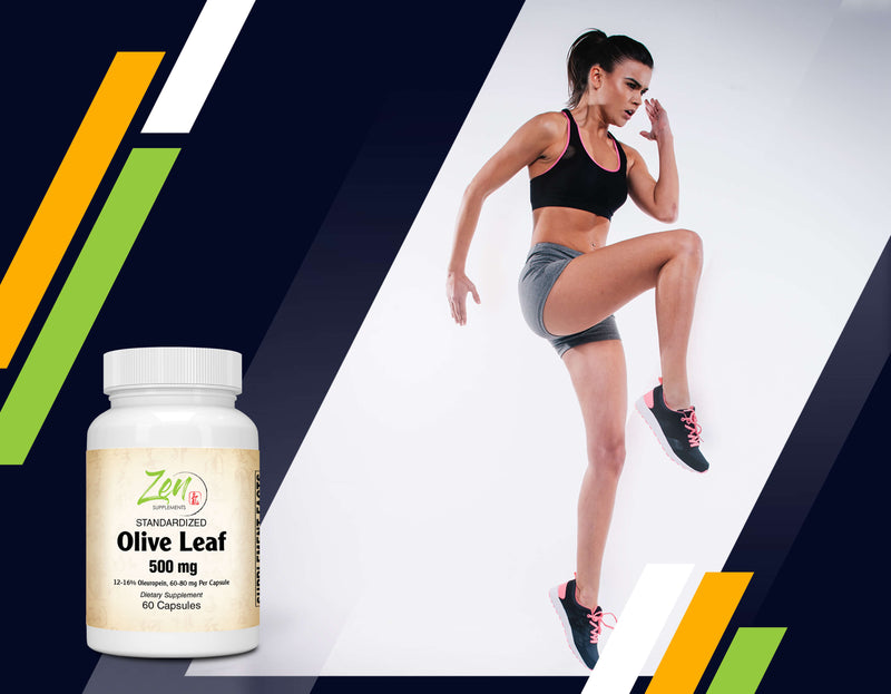 Zen Supplements - Olive Leaf 500 mg Standardized Oleuropein Antioxidant Supplement Promotes Immune Support and Immune Response & Cardiovascular Health  60-Caps