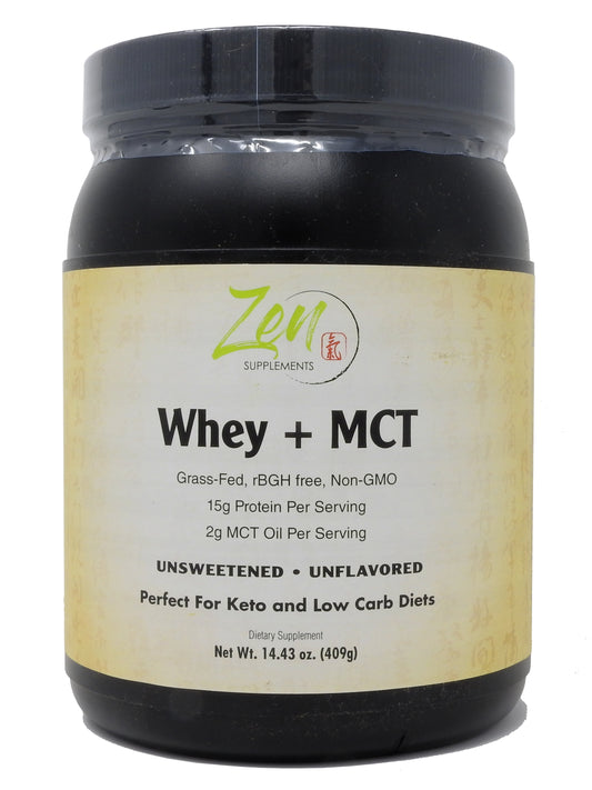 Whey Protein + MCT Powder & 15g Protein per serving - Keto Protein with 2g Net Carbs – Low Carb Meal Replacement Food 409g-Powder