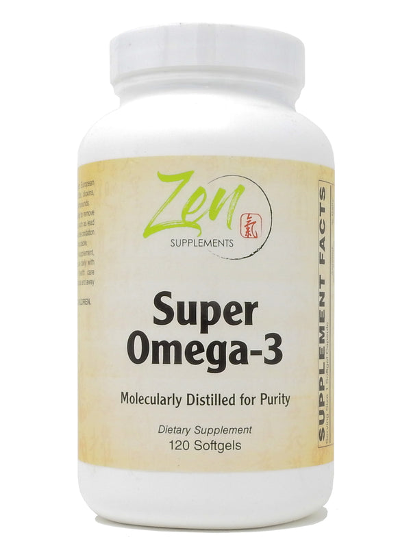 Zen Supplements - Super Omega-3 120-Softgel - Supports Cardiovascular, Joint & Skin Health, Heart Healthy Supplement, Essential Fatty Acids - Contains 300 mg EPA & 200 mg DHA per capsule