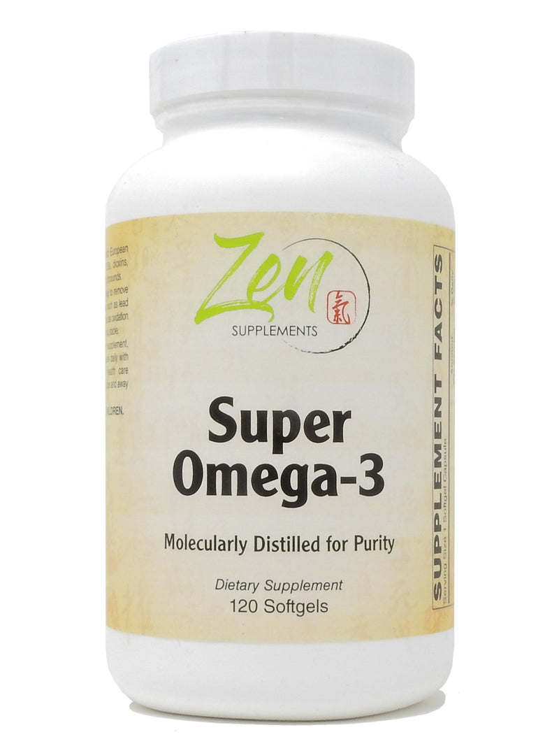 Zen Supplements - Super Omega-3 120-Softgel - Supports Cardiovascular, Joint & Skin Health, Heart Healthy Supplement, Essential Fatty Acids - Contains 300 mg EPA & 200 mg DHA per capsule