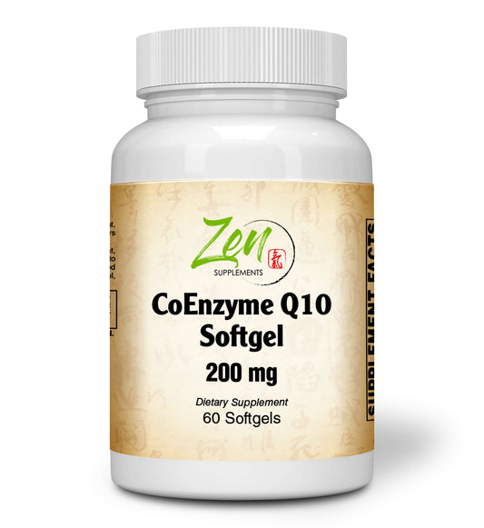 Coenzyme Q10 200 Mg - CoQ10 Ubiquinone Antioxidant Supports Heart Health including Cholesterol & Blood Pressure, Neurological Function & Cellular Energy 200 Mg 60-Softgel