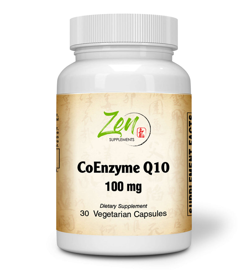 Zen Supplements - Coenzyme Q10 100 Mg -CoQ10 Ubiquinone Antioxidant Supports Heart Health including Cholesterol & Blood Pressure, Neurological Function & Cellular Energy 30-Vegcaps