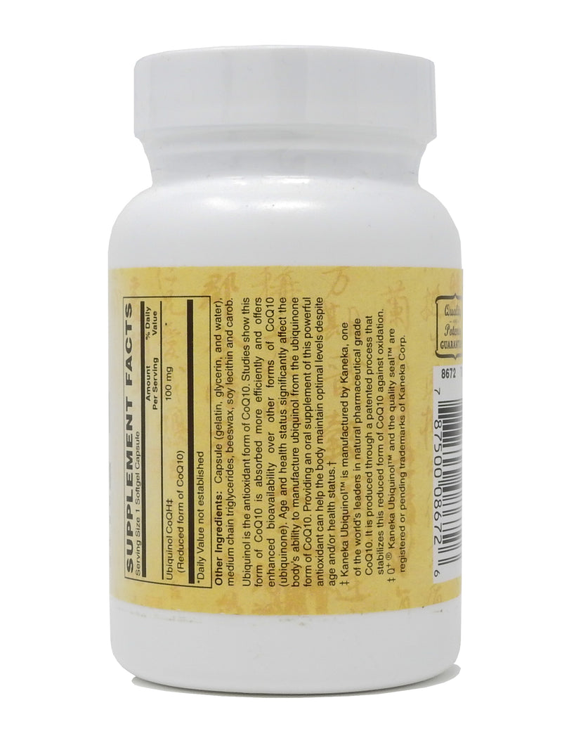 Zen Supplements - Ubiquinol CoQH 100Mg Supports Heart Health including Cholesterol & Blood Pressure, Neurological Function & Cellular Energy 60-Softgel