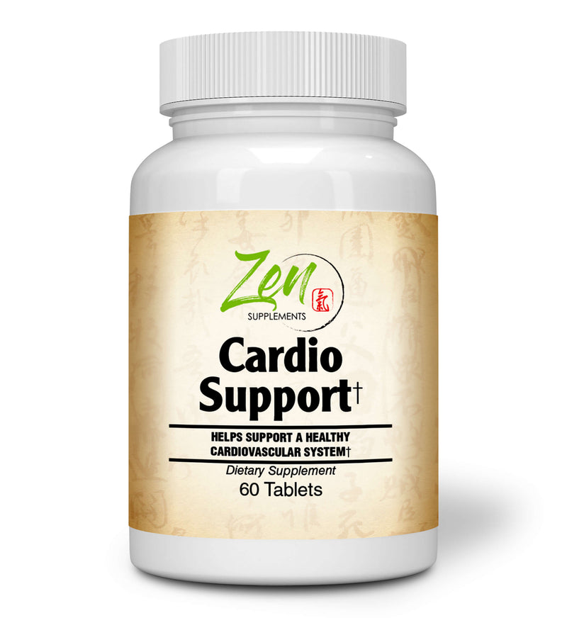 Zen Supplements - Cardio Support Plus Antioxidants, L-Carnitine, L-Taurine, with Coenzyme Q10, Hawthorn, Horsechestnut, Cayenne, Grape Seed and Vitamin E, Promotes a Healthy Heart 60-Tabs