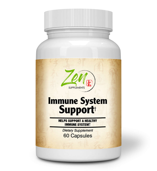 Zen Supplements - Immune System Support with echinacea, astragalus, L- OptiZinc®, 3 mushrooms, Quercetin, Goldenseal, & Ligustrum 60-Caps