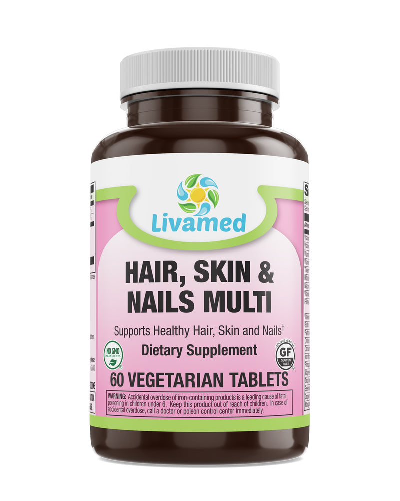 Livamed - Hair, Skin & Nails Multivitamin with Trace Minerals Veg Tabs