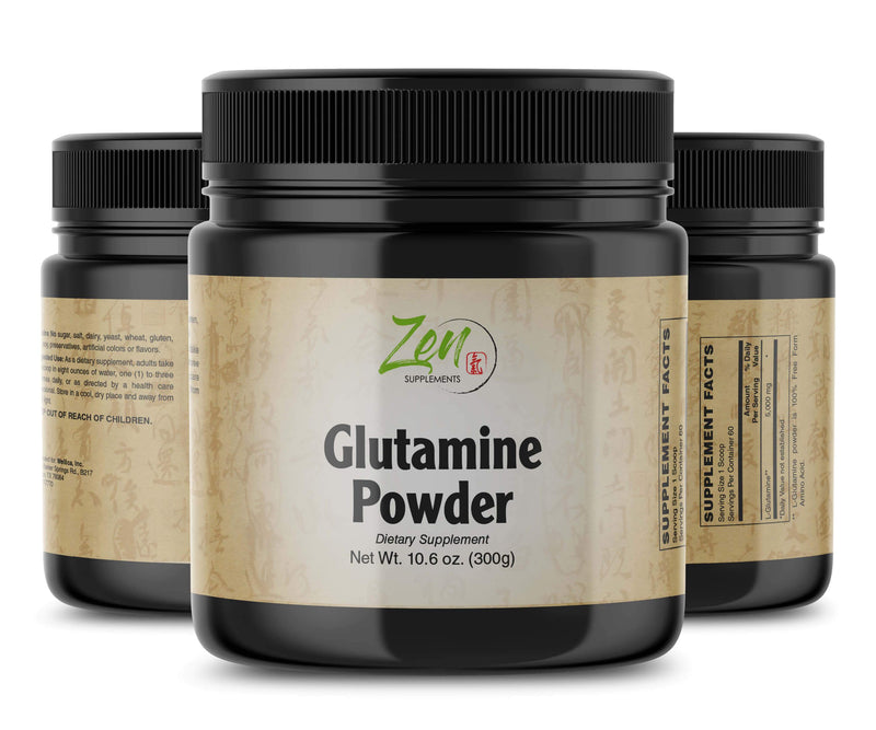 Zen Supplements - L-Glutamine Powder for Muscle Recovery, Healthy Gut, GI Immune Function, Supports Bowel Regularity 300 GR-Powder